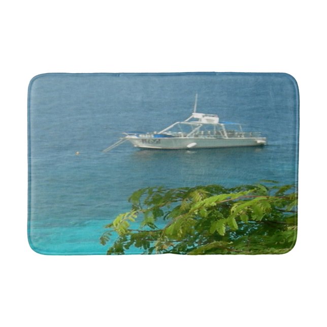 Bonaire Ocean View mit Boat Bathmat Badematte (Vorderseite)