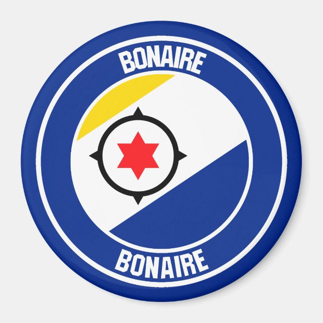 Bonaire Round Emblem Magnet (Vorne)