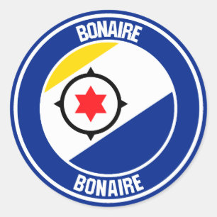 Bonaire Round Emblem Runder Aufkleber