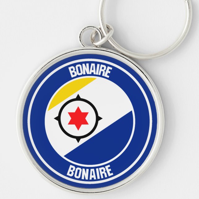 Bonaire Round Emblem Schlüsselanhänger (Vorne)