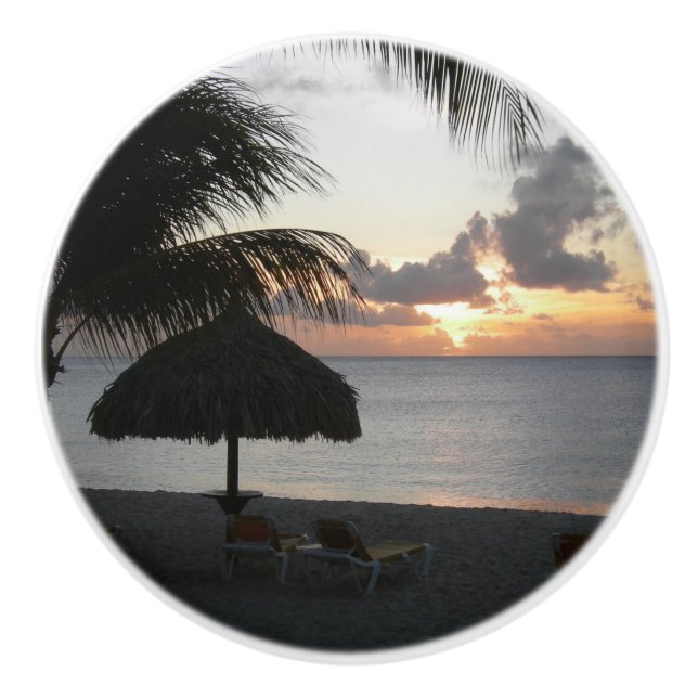 Bonaire Sunset Keramik Pull Keramikknauf (Vorderseite)