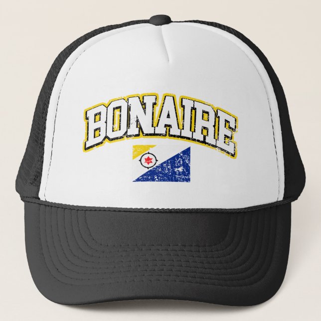 Bonaire Vintag Flag Truckerkappe (Vorderseite)