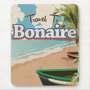 Bonaire Vintage Reise Poster Kunst. Mousepad