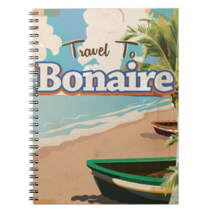 Bonaire Vintage Reise Poster Kunst. Notizblock