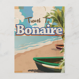 Bonaire Vintage Reise Poster Kunst. Postkarte