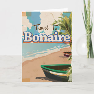 Bonaire Vintage-Reiseplakat Kunst. Feiertagskarte