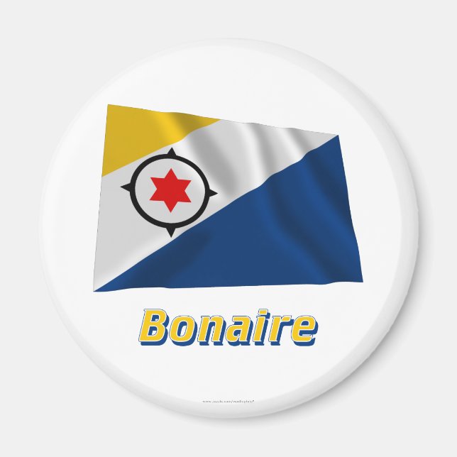 Bonaire Waving Flag mit Namen Magnet (Vorne)