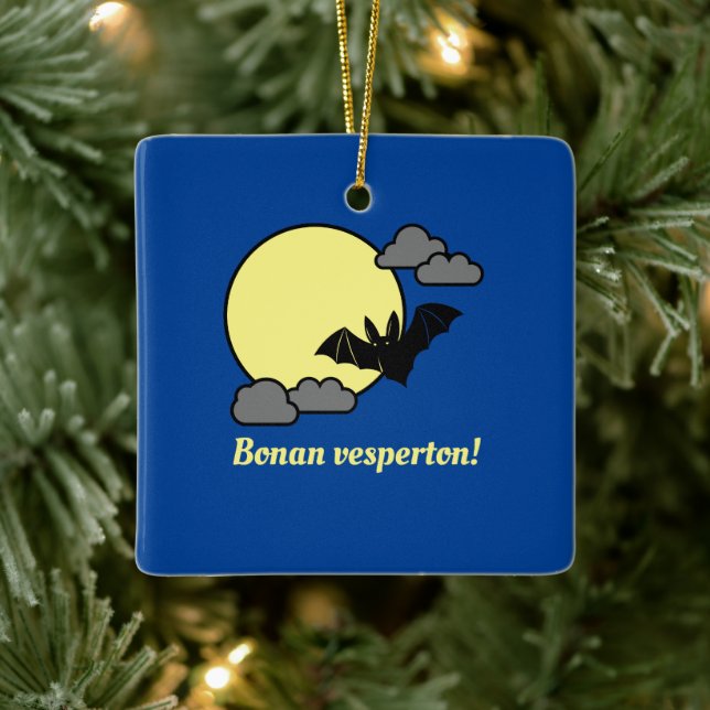 Bonan vesperton! keramikornament (Baum)