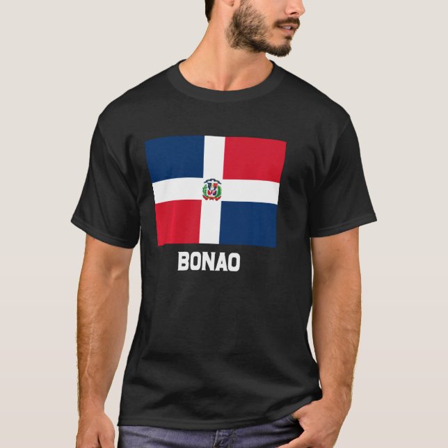 Bonao Dominikanische Republik Flaggenemblem Escudo T-Shirt (Vorderseite)