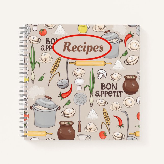Bonappetit Rezept-Notebooks Notizbuch (Vorderseite)