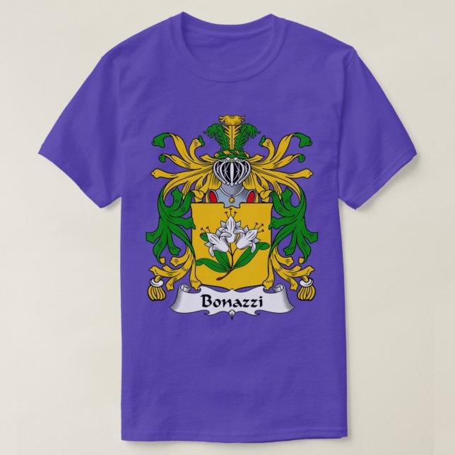 Bonazzi Coat of Arms Familienwappen T-Shirt (Design vorne)