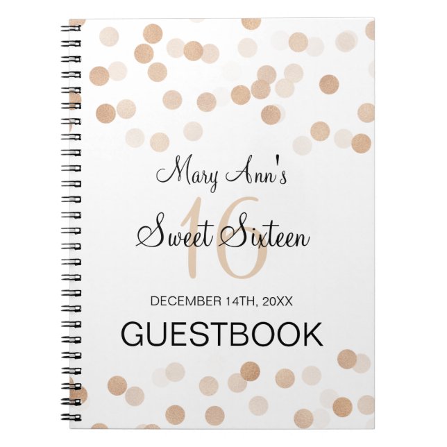 Bonbon16 Guestbook-Imitat-kupferne Notizblock (Vorderseite)