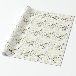 Bonbon16 Taupe-TAN-Damast-Girly Geburtstags-Party Geschenkpapier