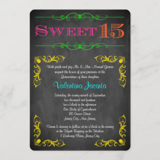 Bonbon 15 Neontafel der Geburtstags-Einladungs-| Einladung