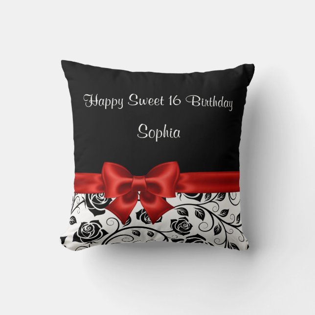 Bonbon 16 Geburtstags-Kissen-Monogramm Kissen (Vorderseite)
