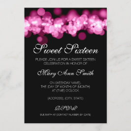 Bonbon 16 Geburtstags-Party-Rosa Bokeh Lichter Einladung