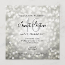 Bonbon 16 Geburtstags-Party-Silber-Glitzer-Lichter