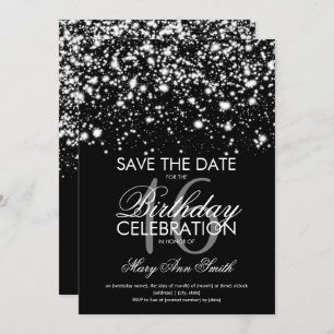 Bonbon 16" Save the Date" Silber Einladung