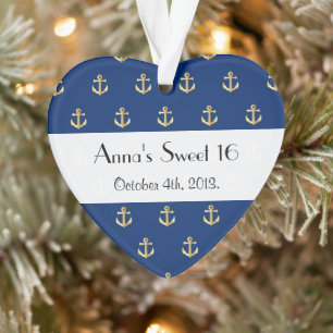 Bonbon 16 - Seeanker - blaues Gold Ornament