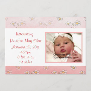 Bonbon als das Baby-Geburts-Mitteilung des Ankündigung