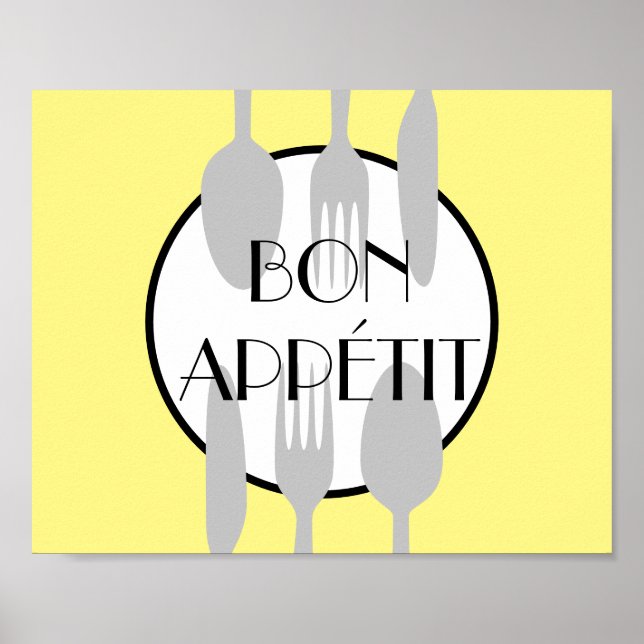 Bonbon appetit Küche Zitat kühl modernen Chic Poster (Vorne)