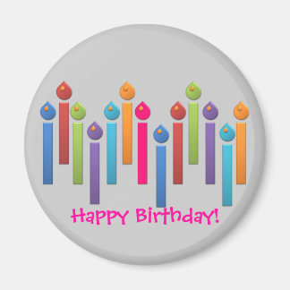 BonBon Party Happy Geburtstag bunte Kerzen Magnet