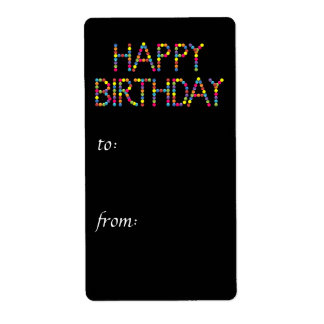 BonBon Party Rainbow Happy Birthday Gift Tag