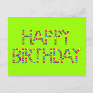 BonBon Party Rainbow Happy Birthday Postcard Postkarte