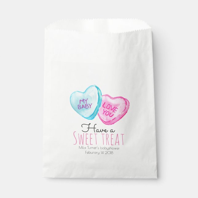 Bonbonherz Valentinstag Babydusche Gefallen Tasche Geschenktütchen (Vorderseite)