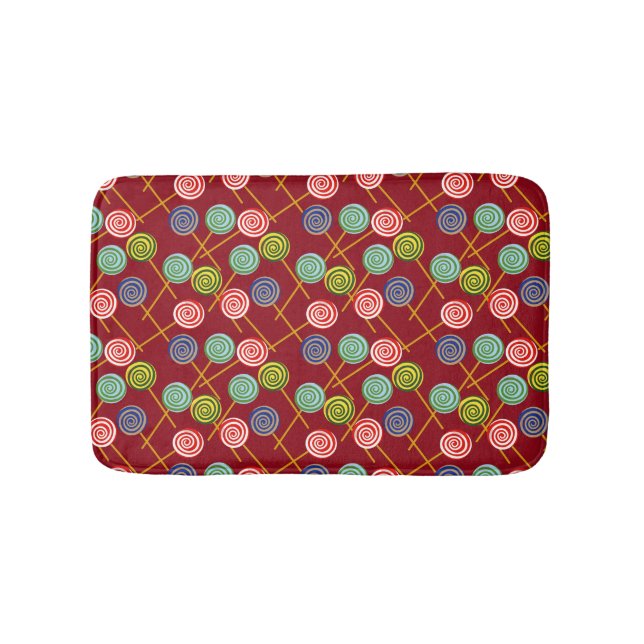 Bonbonmuster | Lollenmuster | Lollipop 10 Badematte (Vorderseite)