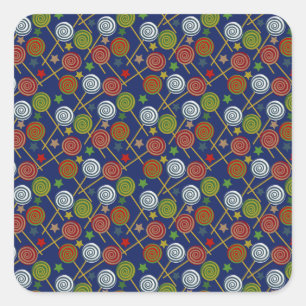 Bonbonmuster Lollenmuster Lollipop 17 Quadratischer Aufkleber