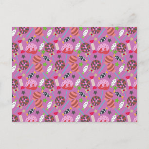 Bonbonmuster Lollenmuster Lollipop 19 Postkarte