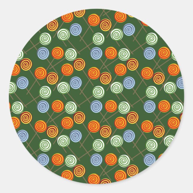 Bonbonmuster | Lollenmuster | Lollipop 22 Runder Aufkleber (Vorderseite)