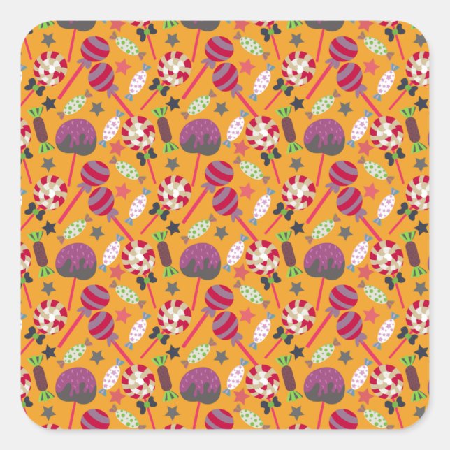 Bonbonmuster | Lollenmuster | Lollipop 23 Quadratischer Aufkleber (Vorderseite)