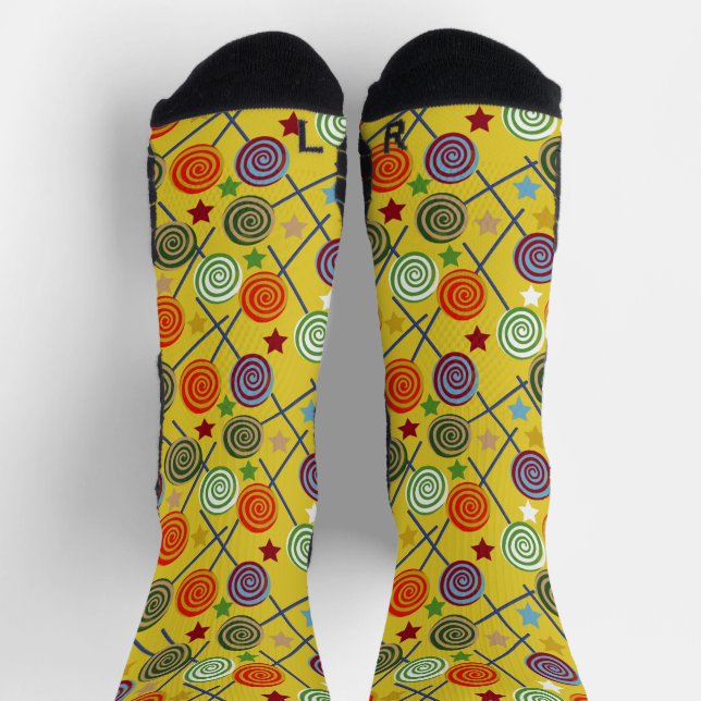 Bonbonmuster | Lollenmuster | lollipop 30 Hinweis Socken (Oben)