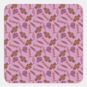 Bonbonmuster Lollenmuster Lollipop 34 Quadratischer Aufkleber