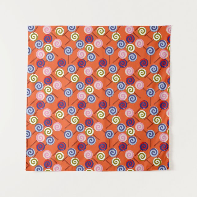 Bonbonmuster | Lollenmuster | Lollipop 42 Wandteppich (Vorderseite)