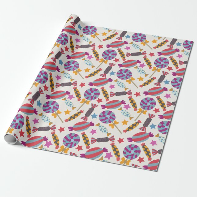 Bonbonmuster | Lollenmuster | Lollipop 46 Geschenkpapier (Ungerollt)