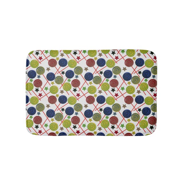 Bonbonmuster | Lollenmuster | Lollipop 48 Badematte (Vorderseite)