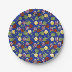 Bonbonmuster Lollenmuster Lollipop 4 Pappteller