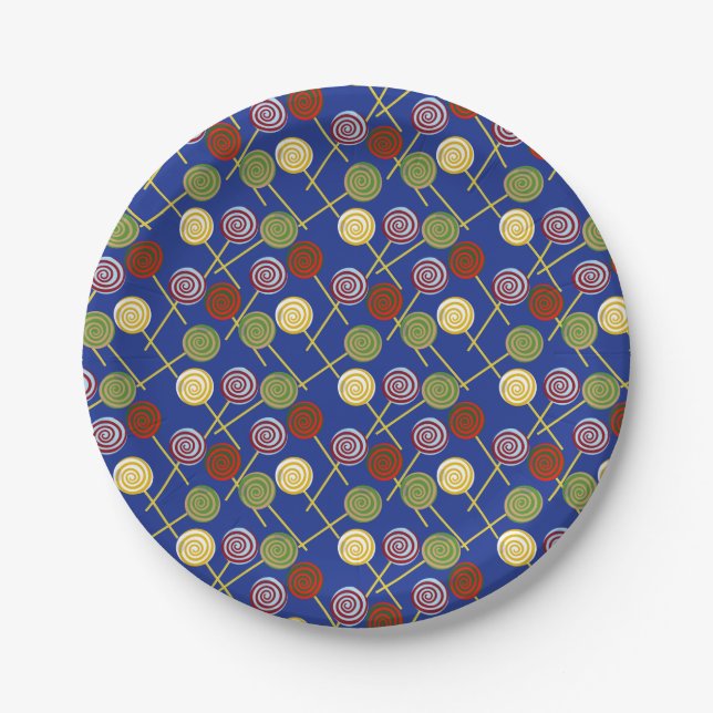 Bonbonmuster | Lollenmuster | Lollipop 4 Pappteller (Vorderseite)