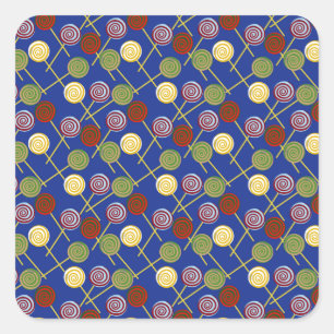 Bonbonmuster Lollenmuster Lollipop 4 Quadratischer Aufkleber