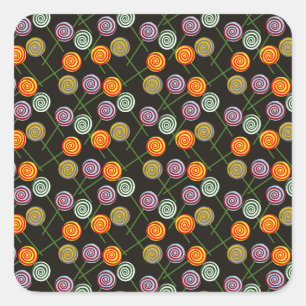 Bonbonmuster Lollenmuster Lollipop 52 Quadratischer Aufkleber