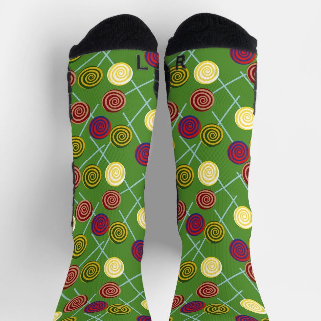 Bonbonmuster | Lollenmuster | Lollipop 58 Canv Socken (Oben)