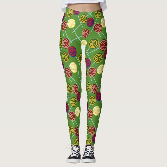 Bonbonmuster | Lollenmuster | Lollipop 58 Leggings (Vorderseite)