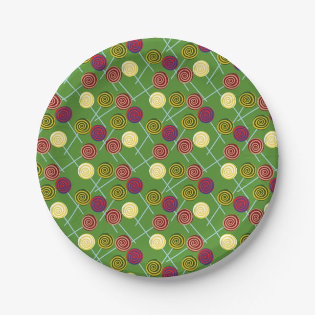 Bonbonmuster | Lollenmuster | Lollipop 58 Pappteller (Vorderseite)