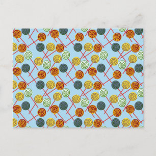 Bonbonmuster Lollenmuster Lollipop 5 Postkarte