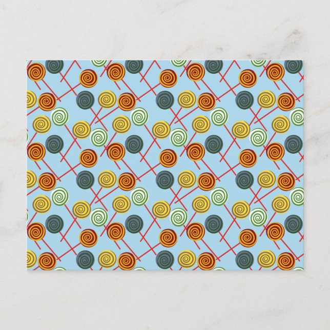 Bonbonmuster | Lollenmuster | Lollipop 5 Postkarte (Vorderseite)