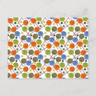Bonbonmuster Lollenmuster Lollipop 61 Postkarte