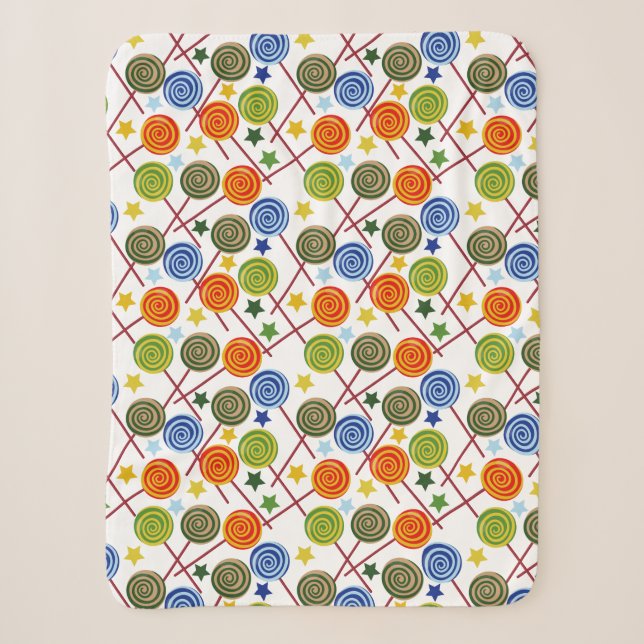 Bonbonmuster | Lollenmuster | Lollipop 61 Sherpadecke (Vorderseite)
